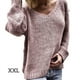 thumbnail image 5 of Qarigey Suéter de manga larga con cuello para mujer y adolescente, camisa de punto básica cálida para mujer, ropa de moda, accesorios Prendas para la parte del cuerpo XXL Rosa Qarigey AP009144-14, 5 of 6