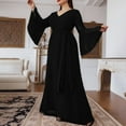 thumbnail image 4 of Women's Dresses for Wedding Guest Summer Plus-size Elegant Long Sleeve V-neck Chiffon Dress, 4 of 7