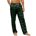 thumbnail image 4 of Zimjoy Green Pj Pants for Men Comfy Elastic Waist Plaid Sleep Pant Casual Drawstring Warm Flannel Pajama Pants Soft Loose Sleep Bottom Christmas Pajama Bottoms with Pockets, Green L, 4 of 7