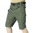 thumbnail image 2 of Vibrex Men's Cargo Shorts, Men's Solid Color Workwear Shorts Outdoor Sports Multi Pocket Five Quarter Pants,Relaxed Fit Cargo Shorts Men Green_4XL, 2 of 5