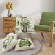 thumbnail image 2 of Fundas para cojines al aire libre 45 x 45 cm Funda de almohada de lino decorativa impermeable Flor Hojas verdes Funda de almohada para camión para sala de estar Sofá Patio Garde ER, 2 of 5