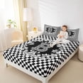 thumbnail image 4 of Homewish Checkered Monogrammed B Twin Sheet Sets, Fashion Buffalo Twin Bedding, 3pcs, 4 of 7