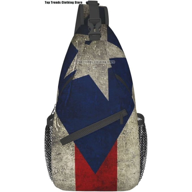 Puerto Rico Rican Flag Sling bag/Crossbody Backpack/Puerto Rican Shoulder Bag for Travel Hiking Cycling Camping Work
