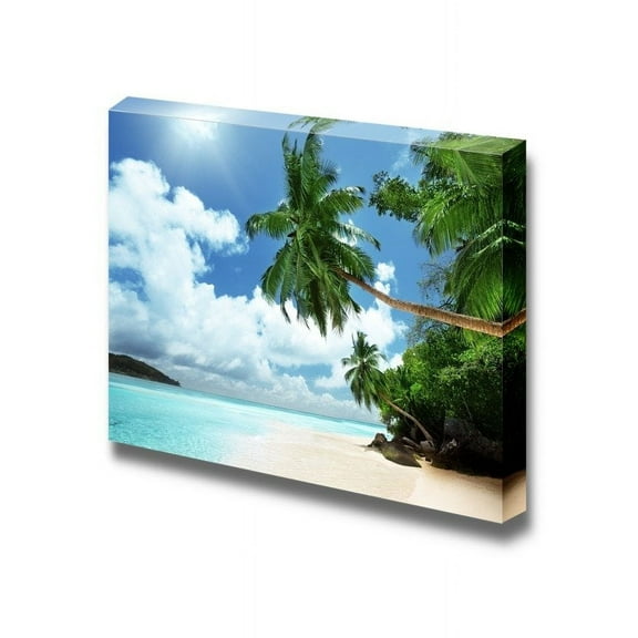 Beautiful Tropical Scenery Landscape of Beach on Mahe Island in Seychelles - Canvas Art Wall Art - 24" x 36"