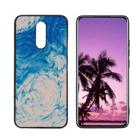 Blue-Marble-77 Phone Case, Degined for LG K12 Plus Case Men Women, Flexible Silicone Shockproof Case for LG K12 Plus