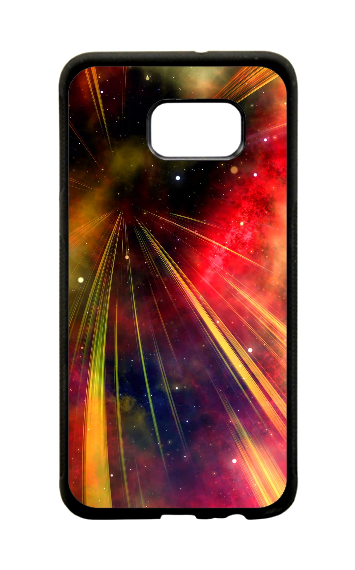 Illuminating Galactic Space Nebula Print Design Black TPU Rubber