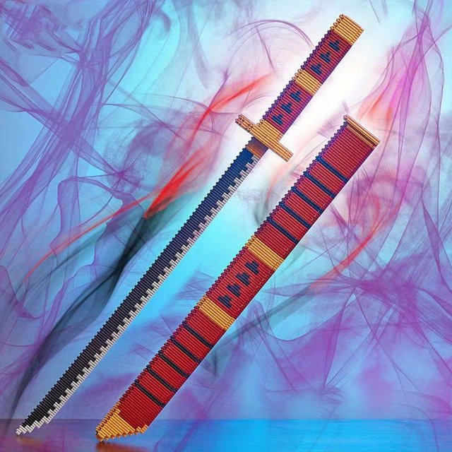 Magic Knife Thousand Blades Anime Building Blocks Assembled Model Weapon Scabbard Bricks Toys Boy Educational Toy Gift