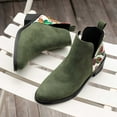 thumbnail image 4 of Fesfesfes Boots Women Fashion Color Boots Chunky Heel Low Heel Pointed Toe Back Zipper Short Boots 5(37), 4 of 9