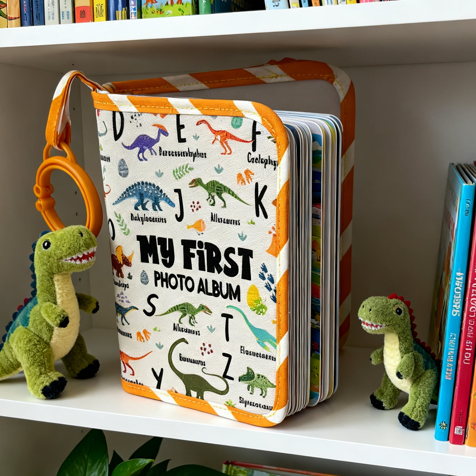 My Firsts Family Photo Album for Baby,4×6 Baby Photo Album,Soft Toddler Pictures Albums with Safety Mirrour for Newborns