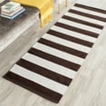 thumbnail image 2 of SAFAVIEH Montauk Saranna Striped Cotton Area Rug, Chocolate/Ivory, 6' x 6' Square, 2 of 10
