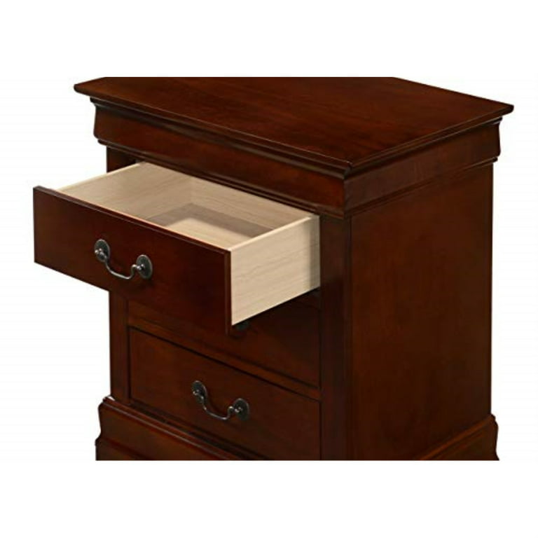 Glory Furniture Louis Phillipe G3100-3N 3 Drawer Nightstand , Cherry