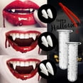 thumbnail image 3 of Colmillos de dientes de vampiro - 6 pares de colmillos de 3 tamaños para cosplay, accesorios de cosplay para fiestas de dientes de vampiro de Halloween Accesorios de vampiro Dientes falsos afilados co, 3 of 4
