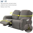 thumbnail image 6 of 6 Piece Stretch Recliner Slipcover Jacquard Recliner Loveseat Covers with Side Pocket Anti-Slip Fitted Couch Furniture Protectors with Elastic Bottom, For 2 Seater, 6 of 8