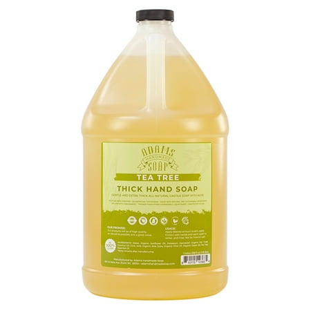 Tea Tree Organic Castile Liquid Hand Soap 1 Gallon Refill Adams Handmade Soap