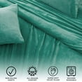 thumbnail image 2 of Great Bay Home Solid Velvet Plush Warm and Cozy Fleece Sheet Set (Queen, Aqua), 2 of 6