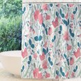 thumbnail image 4 of Juego de alfombrillas de baño NikouMX 3 piezas estampado de flores Cortina de ducha impermeable, 4 of 8