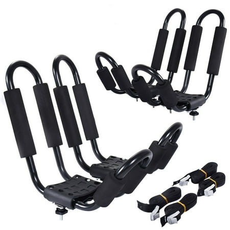 Roof Mount Boxes - Costway 2 Pair Canoe Boat Kayak Roof Rack Car SUV Truck Top Mount Carrier J Cross Bar