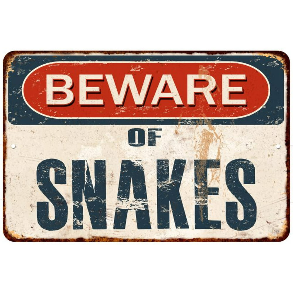 Beware of SNAKES Metal Sign Rusty Wall Decor 8x12 108120041474 ...