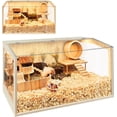 thumbnail image 5 of Hamster Cage Chewproof Wooden  Guinea Pig Cages Mice and Rat Habitat Openable Top with Acrylic Sheets Solid Built, 5 of 5
