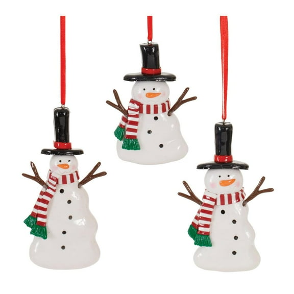 Melrose Clay Dough Snowman Christmas Figurine Ornaments - 4.25" - 12ct