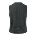 thumbnail image 3 of IROINNID Mens Suit Vest Formal Single Breasted Classic Waistcoat Sleeveless Button Down Dress Suit Vest,Dark Gray, 3 of 3