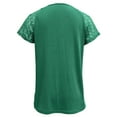 thumbnail image 4 of Floleo Chemise Plissée à Manches Courtes Col Rond Légère Ample Polyvalente (Vert, 2TG), 4 of 5