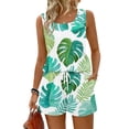 thumbnail image 2 of 2 Piece Sets for Women Tropical Summer Casual Sleeveless Shorts Outfit Lounge Travel Casual Matching Outfit, 2 of 5