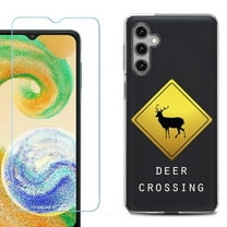 For Samsung Galaxy S25  / S25 Plus 5G Phone Case Cover, Shockproof Case with Tempered Glass Screen Protector, by OneToughShield - Road Sign Deer