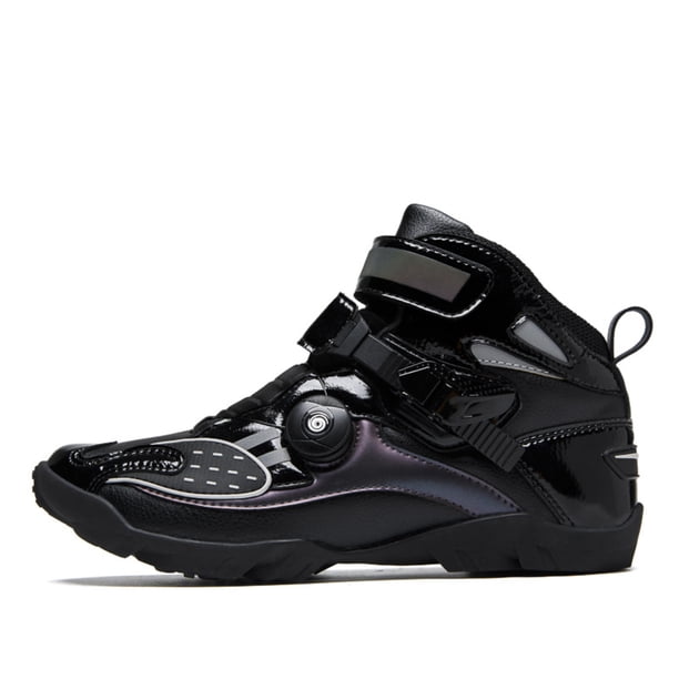 Botas de moto y zapatos de moto para todas las estaciones para hombre y mujer,Oro negro,36