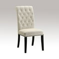 thumbnail image 3 of Simple Relax Set of 2 Fabric Upholstered Dining Chairs with Nailhead Trim, Beige, 3 of 5