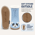 thumbnail image 4 of Muk Luks Kids Sweater Knit Slipper Socks, Soft Stitched Sole with Faux Fur Lining, BLUE, M/L, 4 of 8