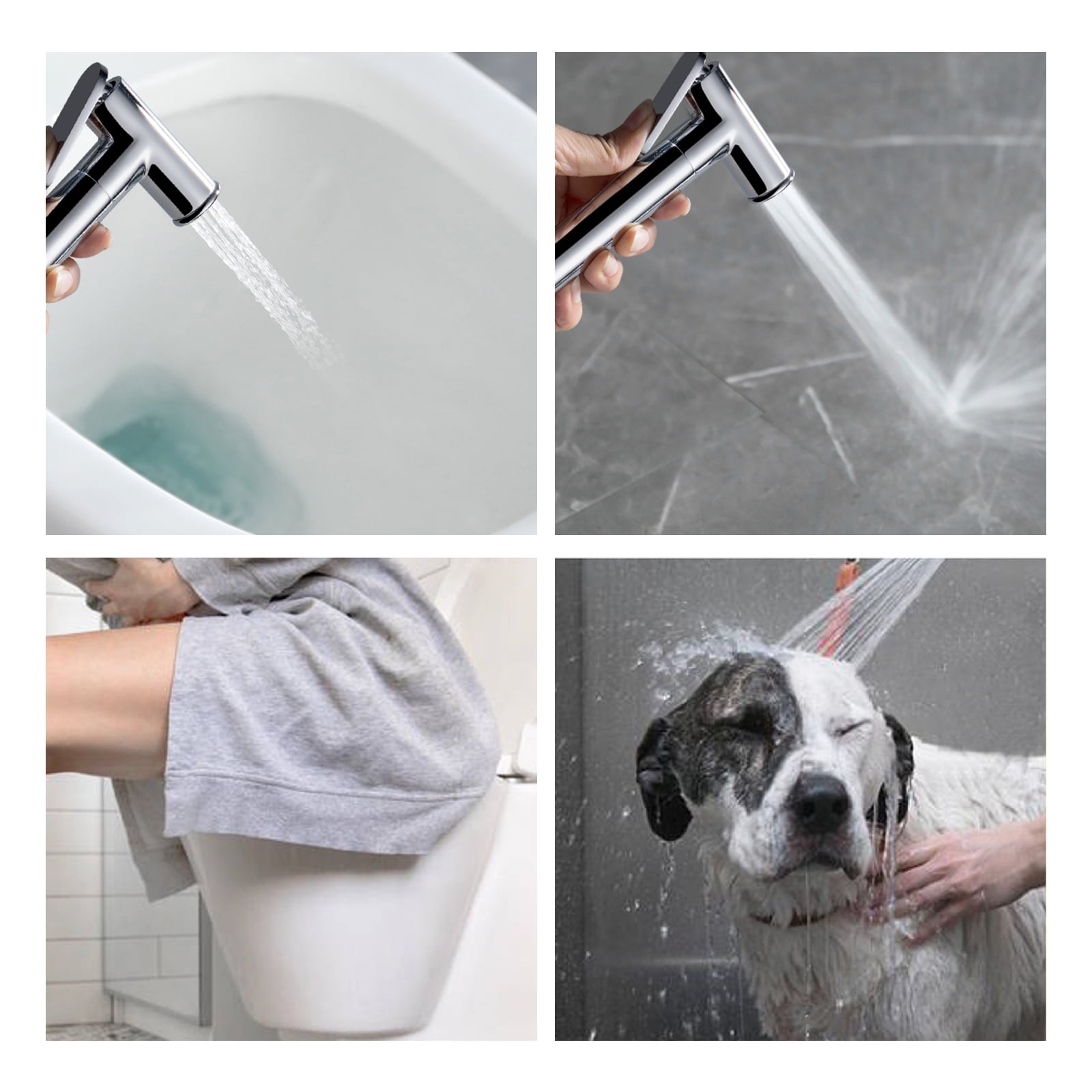 Cobbe Wall Mounted Adjustable Temperature Handheld Bidet Sprayer for Toilet Bathroom Toilet Bidet Attachment for Wash Chrome