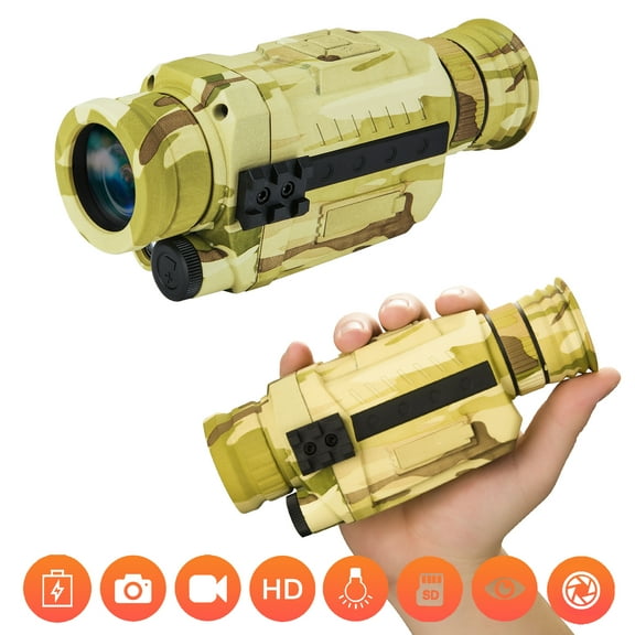 Night Vision Monocular (Included 8GB TF Card), 5x35mm HD Night Vision Monocular Take Photos and Videos (Tags Time/Date) Up to 656ft in Full Darkness.