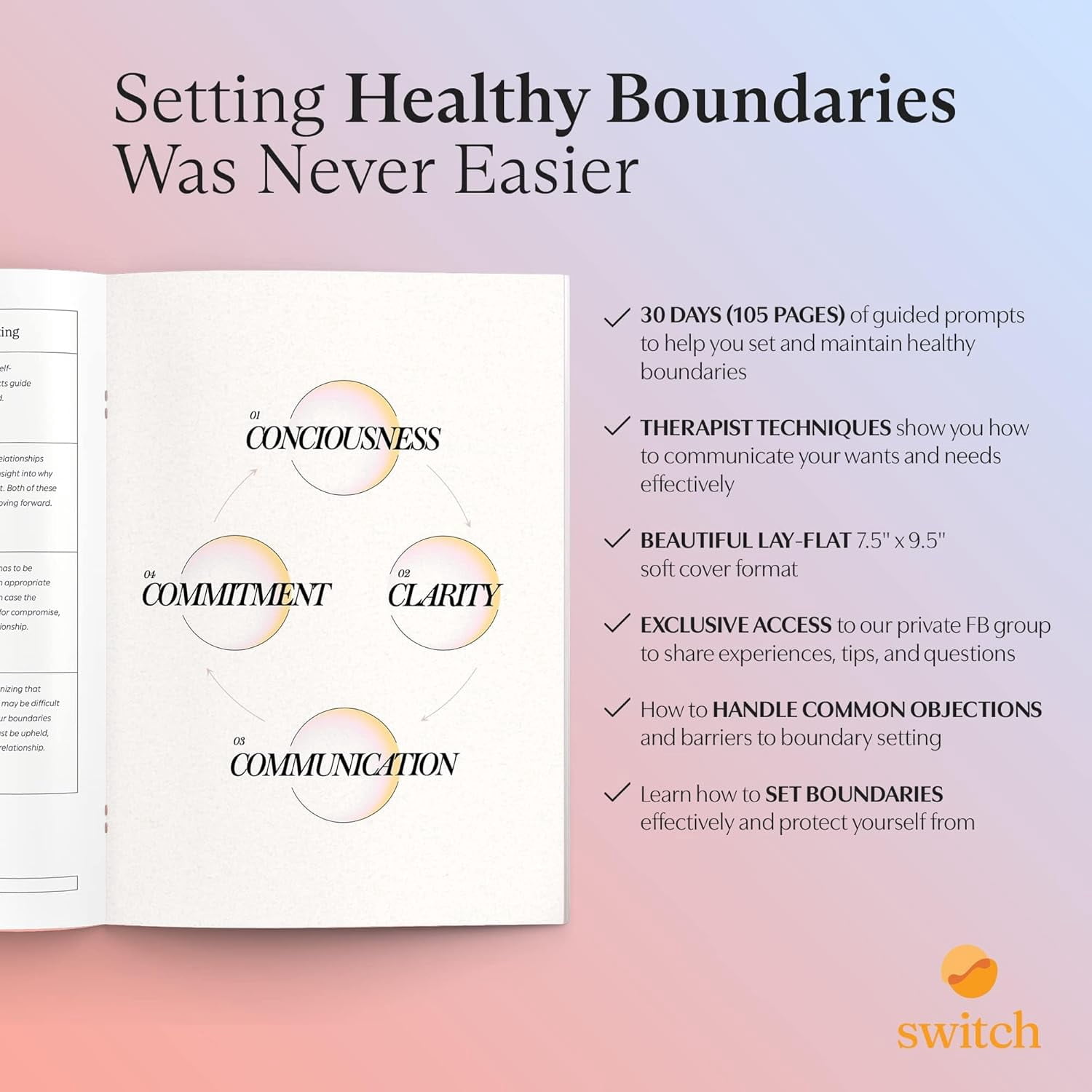 Boundaries &  Care Journals - Psychologist-Backed Manifestation & Affirmation Bundle for Women