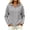 Gray, variant on Women Loose Fit Half Zip Red Hooded Sweatshirt Sevevn Waffle Knit Drawstring Pullover For Spring Fall Daily Wear