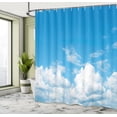 thumbnail image 4 of Ambesonne Blue White Shower Curtain, Cloudy Calming Scene, 69"Wx84"L, Blue White, 4 of 4