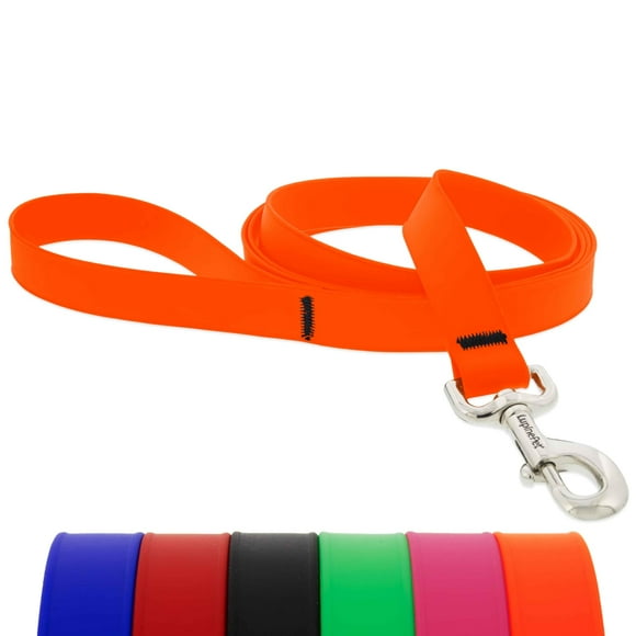 Correa para perro LupinePet, 1 pulgada de ancho, 1,8 m de largo, impermeable, naranja neón
