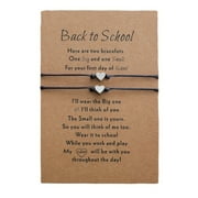 Luiyenes 2PCS Bracelet Back To School Gift Bracelet Plus Card Back To School Gifts Mother Daughter Bracelet Set For 2 First Day Of School Bracelet Mommy And Me Bracelets For Mother