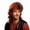 Orange, variant on Black Wolf Tail Mullet Wig for Men - Trendy Short Front Long Back Hair for Cosplay and Parties