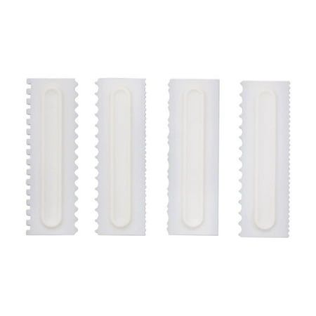 

4x Cake Scraper Cake Smoother Scraper Cake Decorating Comb Icing Smoother Fondant Spatulas Cake Edge Smoother Scraper Kitchen DIY Baking Tools