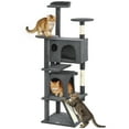 thumbnail image 1 of PawHut 54" Cat Tree Tower with Scratching Posts, Cat Condos, Dark Grey, 1 of 10