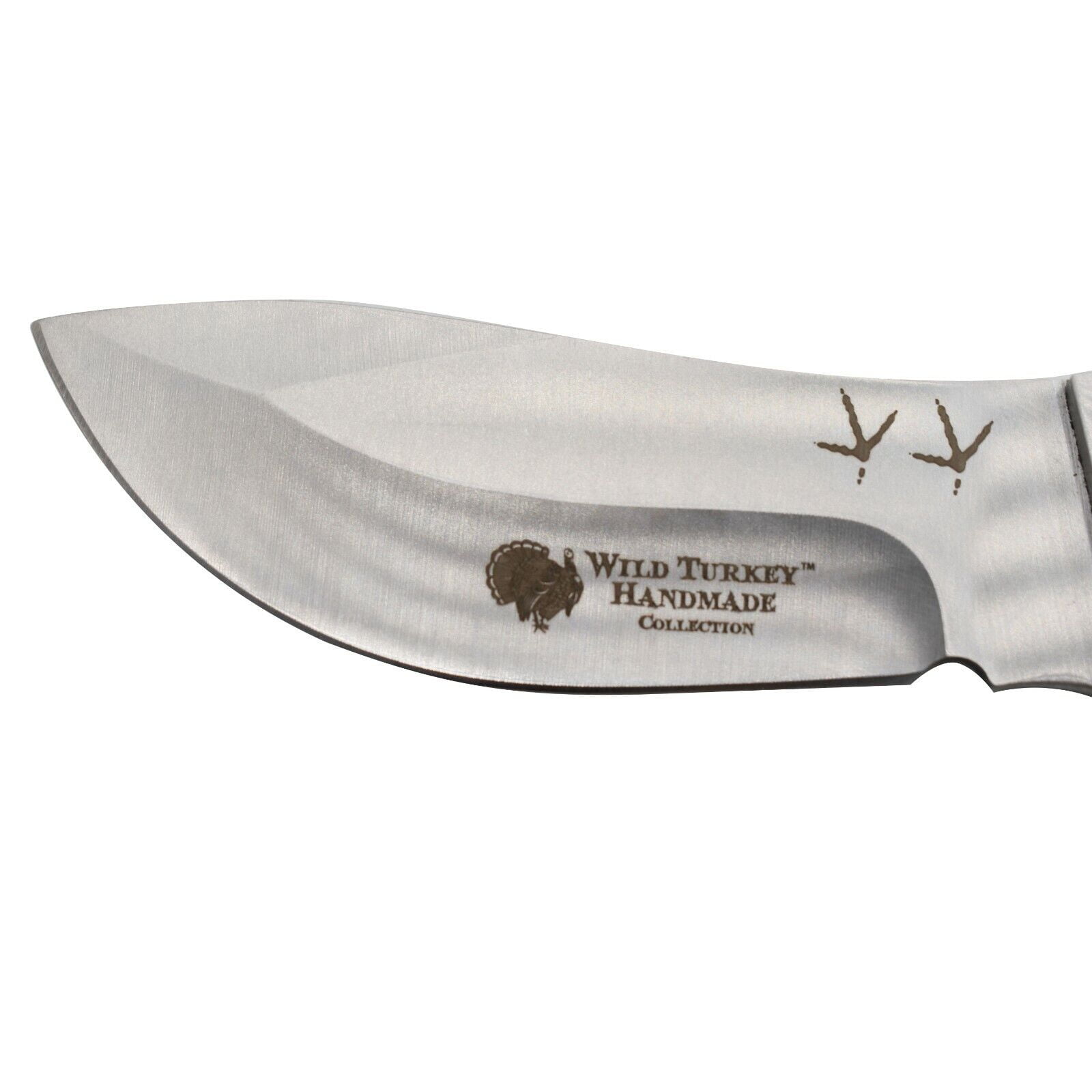 Wild Turkey Handmade 8'' Wildlife Collection Fixed Blade Hunting Knife w. Sheath