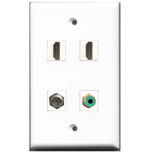 Ultra Spec Cables 2 Port HDMI 1 Port RCA Red 1 Port RCA Wall Plate