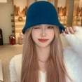 thumbnail image 4 of SikaFu Wool Fisherman Hat Women's Korean Edition Retro Fashion Versatile Waffle Basin Hat Autumn/Winter Japanese Warm Knitted Bucket Hat, 4 of 9