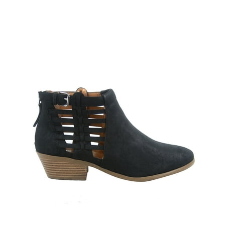 

Primrose Womens Perforated Cutout Chunky Block Stacked Heels Ankle Booties Boots
