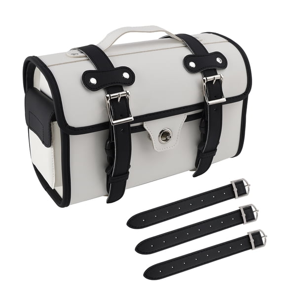 Bolsa trasera de PU para alforja lateral, bolsa de almacenamiento para equipaje, color negro para motocicleta