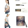 thumbnail image 3 of ZUXONGSY Hummingbird Cherry Blossom Print Crossbody Satchel Bag for Women Bucket Bag Purse Set Large Bucket Handbag with Leather Wallet, 3 of 4