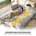 thumbnail image 5 of 74.4" Queen Pull Out Sofa Bed, Convertible Sleeper Sofa Couch with Handmade Fabric Flower Tufted Design, Multi-Functional Velvet Loveseat Couches Bed for Living Room, Apartment, Light Grey, 5 of 7
