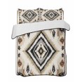 thumbnail image 2 of Quilts Twin XL Size, Boho Black Brown Soft Comforter Bedding Set for Bed, Vintage Geometric Southwestern Ethnic Lightweight Quilted Bedspread with Pillow Cover(2 Pieces) for All Season, 68x98 Inch, 2 of 6