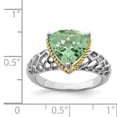 thumbnail image 2 of Primal Silver Sterling Silver Rhodium with Flash Gold-plate Green Quartz Ring, 2 of 4